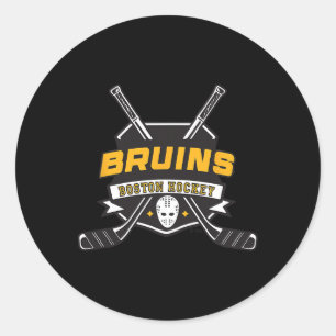 Boston Bruins Hockeyschläger Grau Offiziell lizenz Runder Aufkleber