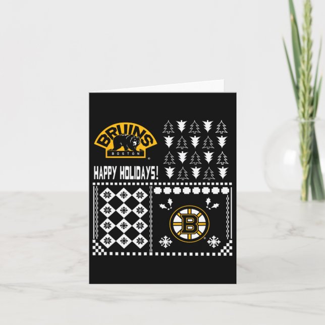 Boston Bruins Ugly Christmas Holiday Sweater Karte (Vorderseite)