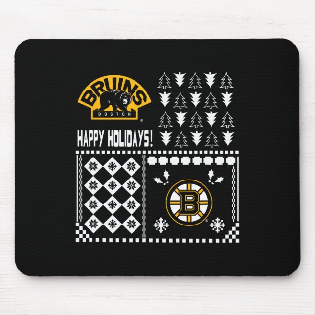 Boston Bruins Ugly Christmas Holiday Sweater Mousepad (Vorne)