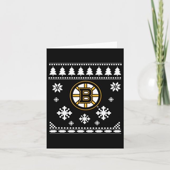 Boston Bruins Ugly Christmas Sweater Holidaze Karte (Vorderseite)