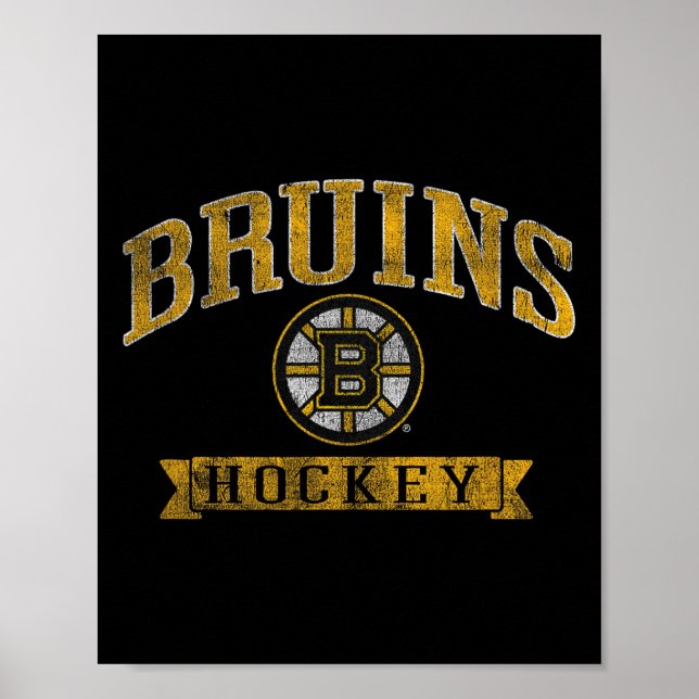 Boston Bruins Vintage Hockey Dark Heather  Poster (Vorne)