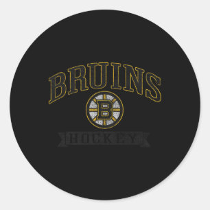 Boston Bruins Vintage Hockey Grau Offiziell Lizenz Runder Aufkleber