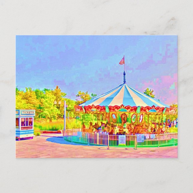Boston Carousel von Shawna Mac Postcard Postkarte (Vorderseite)