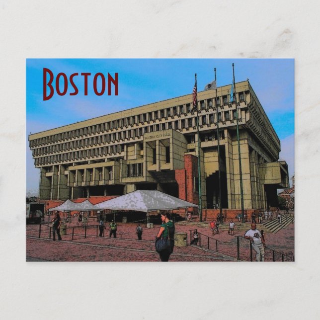Boston City Hall Postcard Postkarte (Vorderseite)