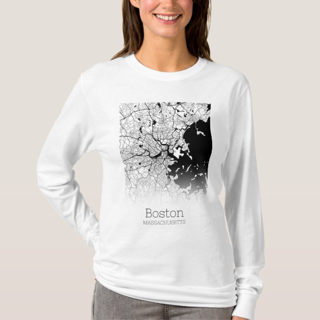 Boston City Map T-Shirt (Vorderseite)