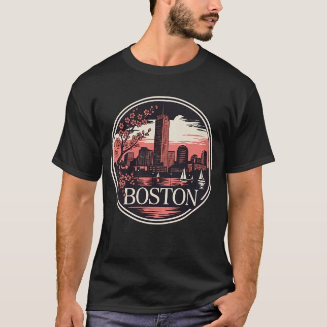 Boston City Massachusetts USA T-Shirt (Vorderseite)