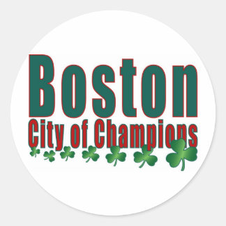 Boston City of Champions Runder Aufkleber
