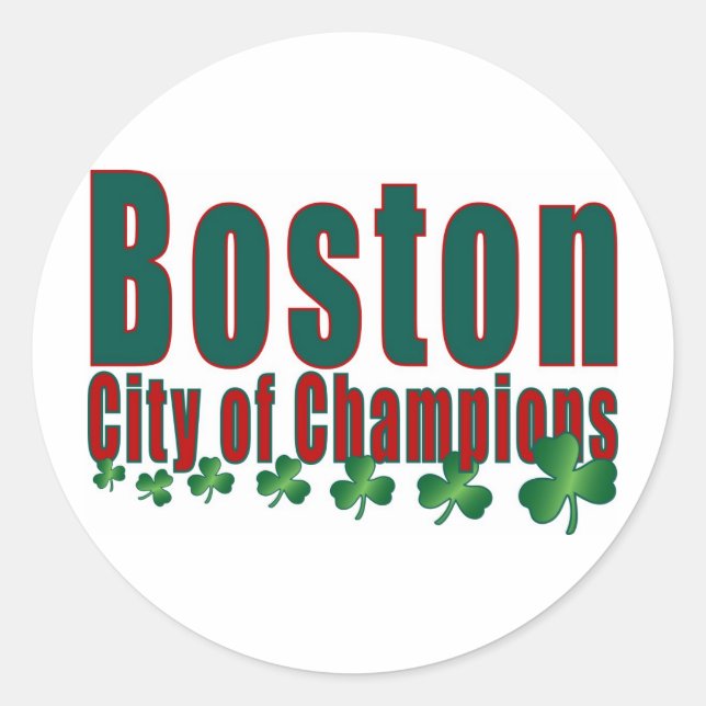 Boston City of Champions Runder Aufkleber (Vorderseite)