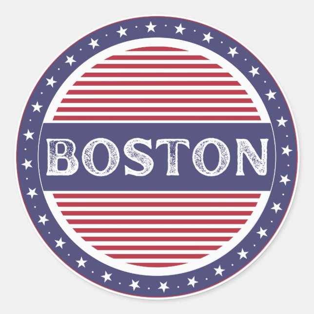Boston City Pride Emblem – American Identity Runder Aufkleber (Vorderseite)