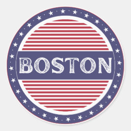 Boston City Pride Emblem – Amerikanische Identität Runder Aufkleber