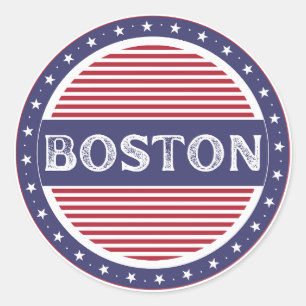 Boston City Pride Emblem – Amerikanische Identität Runder Aufkleber