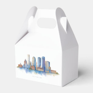 Boston City Skyline Aquarell Modernes Boston MA Geschenkschachtel