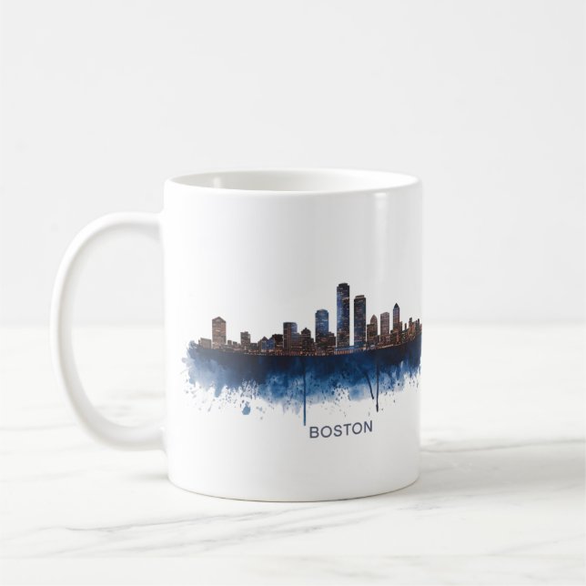 Boston City Skyline, Boston Ma Skyline Coffee Tass Kaffeetasse (Links)