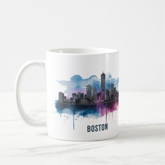 Boston City Skyline, Boston Ma Skyline Kaffeetasse (Links)