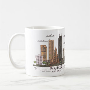 Boston City Skyline, Boston ma skyline Kaffeetasse