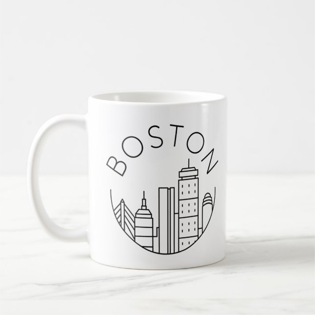 Boston City Skyline, Boston ma skyline Kaffeetasse (Links)
