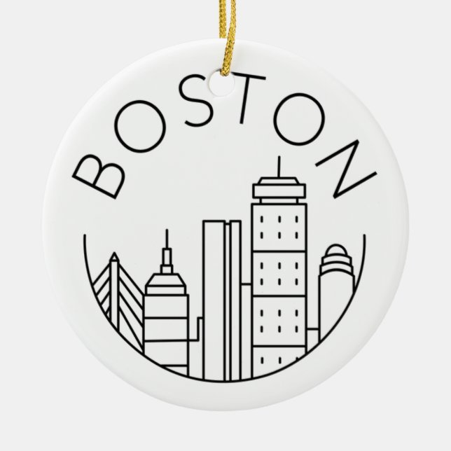 Boston City Skyline, Boston ma skyline Keramik Ornament (Vorne)