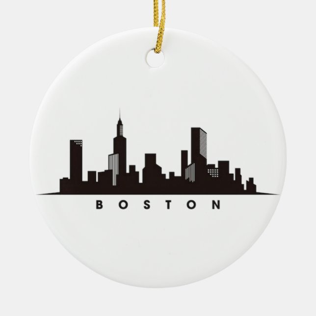 Boston City Skyline, Boston ma skyline Keramik Ornament (Vorne)