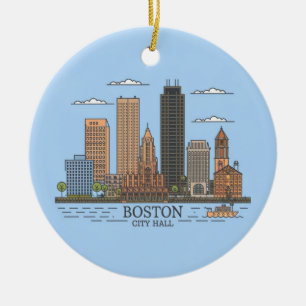 Boston City Skyline, Boston ma skyline Keramik Ornament