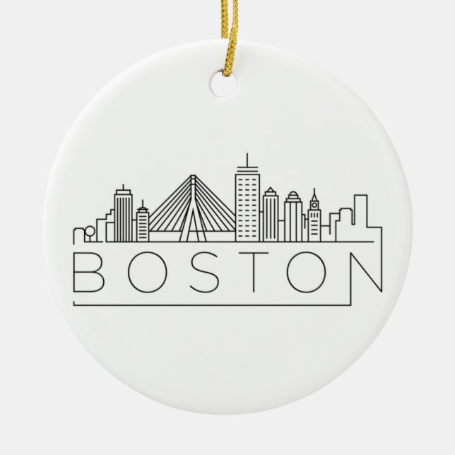 Boston City Skyline, Boston ma skyline Keramik Ornament (Vorne)