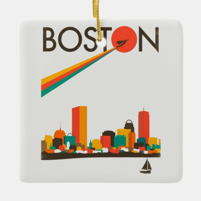Boston City Skyline, Boston ma skyline Keramikornament (Vorderseite)