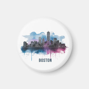 Boston City Skyline, Boston Ma Skyline Magnet