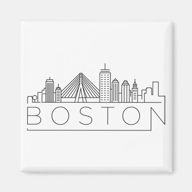 Boston City Skyline, Boston Ma Skyline Magnet (Vorne)