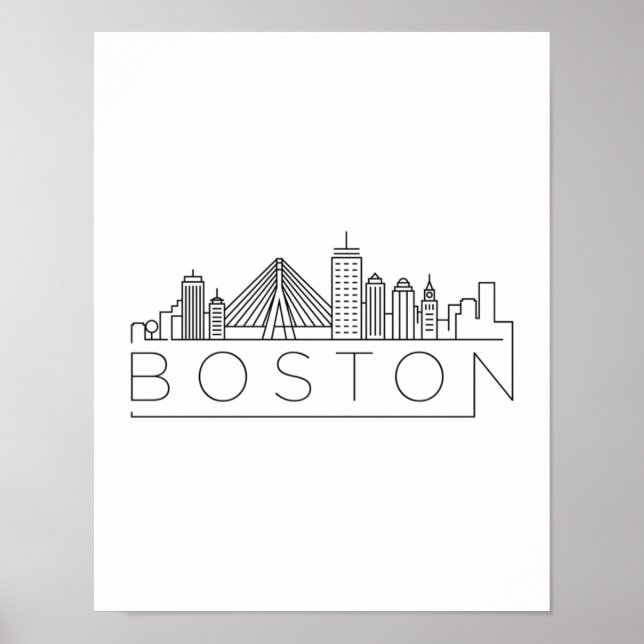 Boston City Skyline, Boston ma skyline Poster (Vorne)