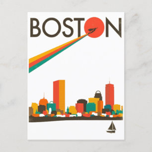 Boston City Skyline, Boston ma skyline Postkarte
