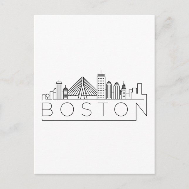 Boston City Skyline, Boston ma skyline Postkarte (Vorderseite)