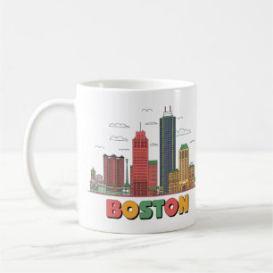 Boston City Skyline, Boston Ma US-Skyline Kaffeetasse