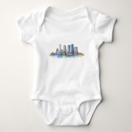 Boston City Skyline | Modernes Boston MA Baby Strampler