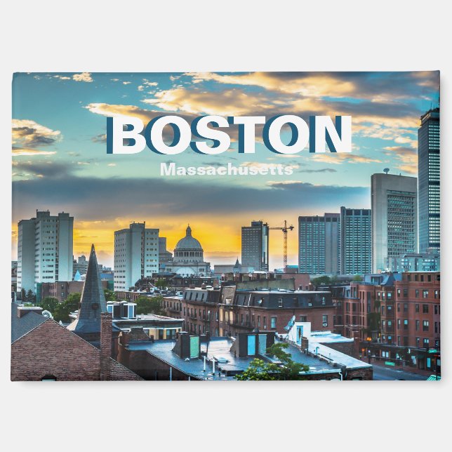 Boston City Skyline Souvenir Magnet (Vorderseite)