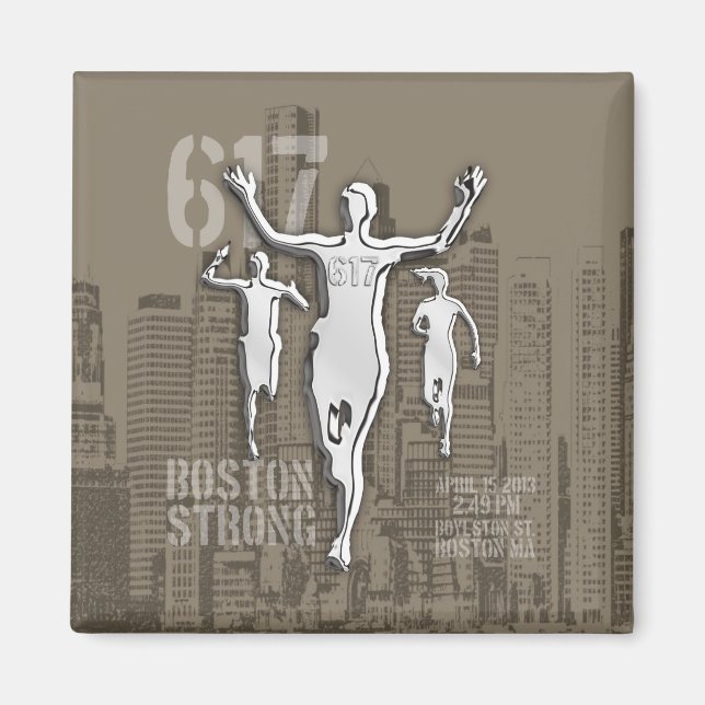 Boston City - Starke Erinnerungen an Taupe Decor Magnet (Vorne)