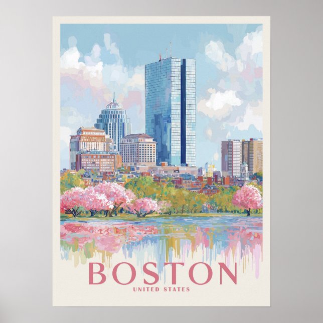Boston Cityscape Vintag Poster (Vorne)