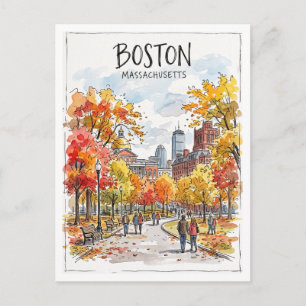 Boston Common Massachusetts Postkarte