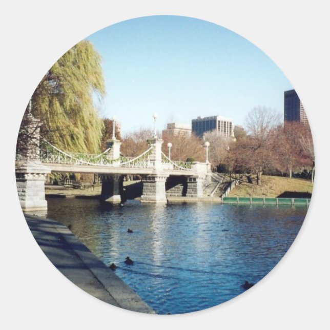 Boston Common Runder Aufkleber (Vorderseite)