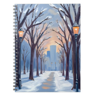 Boston Common Winter-Schneefall Aquarell Notizblock