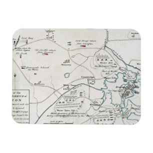 BOSTON-CONCORD KARTE, 1775 MAGNET