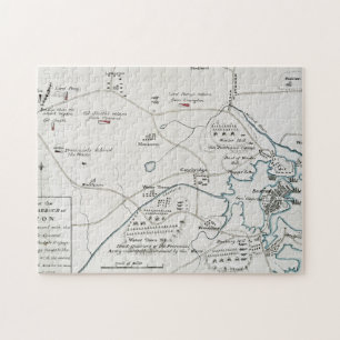 BOSTON-CONCORD KARTE, 1775 PUZZLE