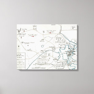 BOSTON-CONCORD MAP, 1775 LEINWANDDRUCK