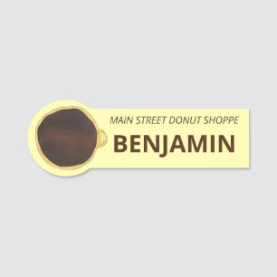 Boston Cream Donut Doughnut Custard Chocolate Namensschild