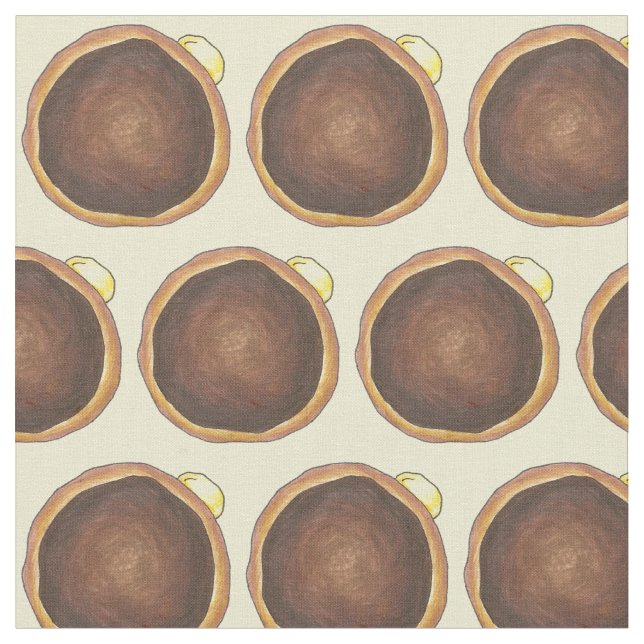 Boston Cream Donut Doughnut Donuts Fabric Stoff (Nahaufnahme)
