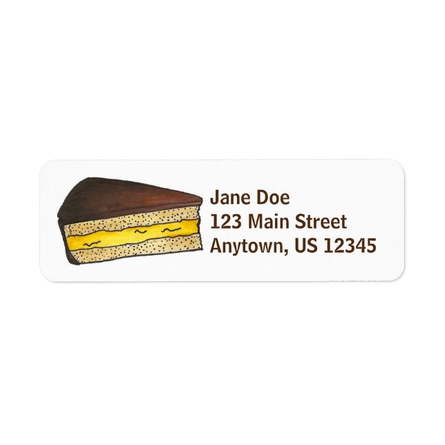 Boston Cream Pie Slice Dessert Address Labels (Vorne)