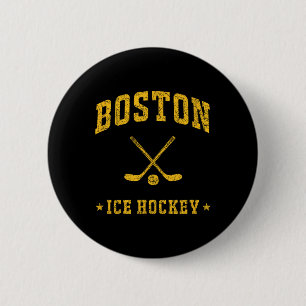 Boston Eishockey Vintage Gameday Retro Hockey Lieb Button
