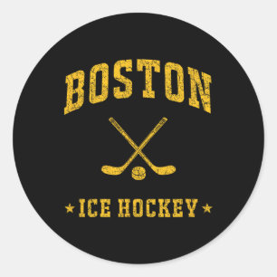 Boston Eishockey Vintage Gameday Retro Hockey Lieb Runder Aufkleber