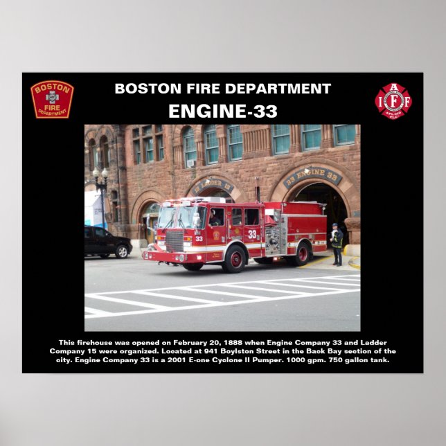 Boston Fire Dept. Motor-33 Poster (Vorne)