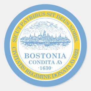 Boston Flag Runder Aufkleber
