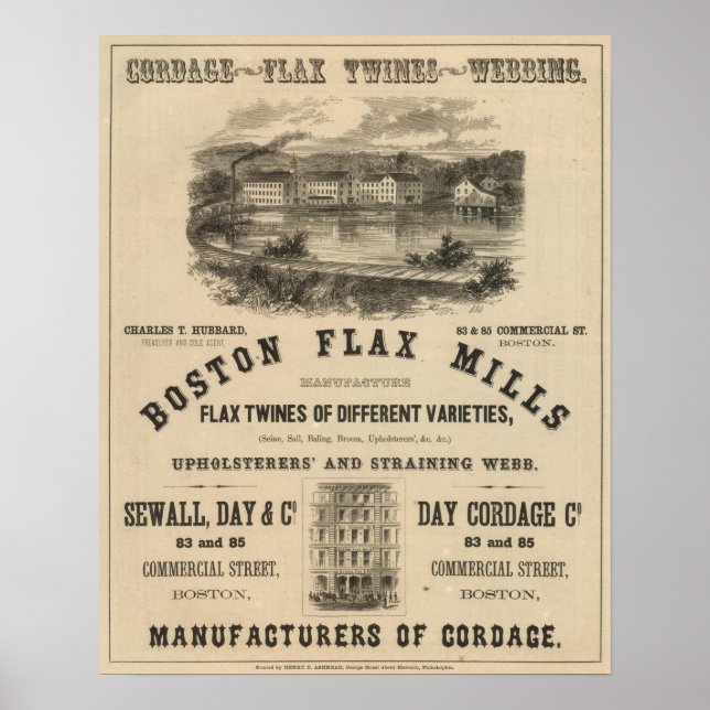 Boston Flax Mills Poster (Vorne)