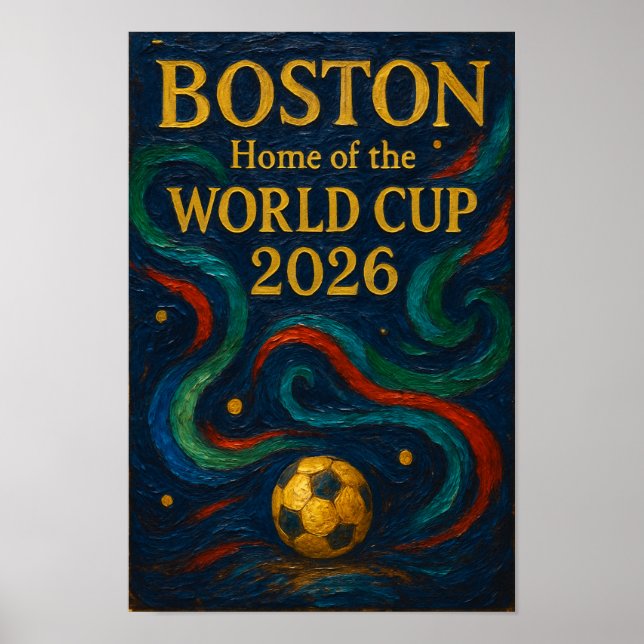 Boston Fußball Kunst 2026 Fußball Design Poster (Vorne)
